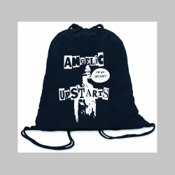 Angelic Upstarts  ľahké sťahovacie vrecko ( batôžtek / vak ) s čiernou šnúrkou, 100% bavlna 100 g/m2, rozmery cca. 37 x 41 cm