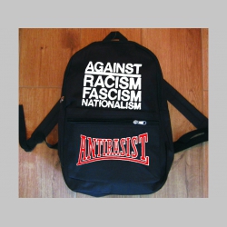 Antirasist Against racism fascism nationalism  jednoduchý ľahký ruksak, rozmery pri plnom obsahu cca: 40x27x10cm materiál 100%polyester