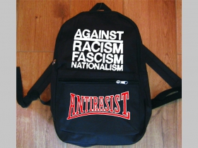 Antirasist Against racism fascism nationalism  jednoduchý ľahký ruksak, rozmery pri plnom obsahu cca: 40x27x10cm materiál 100%polyester