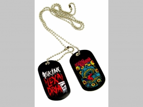 Asking Alexandria plastový prívesok na krk "Dog Tag" s dvomi známkami a s dvomi farebnými motívmi 