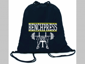 Bench Press ľahké sťahovacie vrecko ( batôžtek / vak ) s čiernou šnúrkou, 100% bavlna 100 g/m2, rozmery cca. 37 x 41 cm