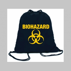 Biohazard ľahké sťahovacie vrecko ( batôžtek / vak ) s čiernou šnúrkou, 100% bavlna 100 g/m2, rozmery cca. 37 x 41 cm