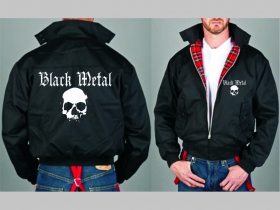 Black Metal  Bunda Harrington s hrejivou podšívkou farby RED TARTAN, obojstranné logo (s kapucou iba v čiernej farbe je za 42,90euro!!)