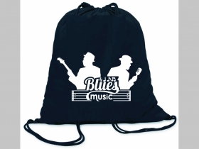 Blues Music ľahké sťahovacie vrecko ( batôžtek / vak ) s čiernou šnúrkou, 100% bavlna 100 g/m2, rozmery cca. 37 x 41 cm