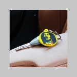 Bob Marley kľúčenka s priemerom 4,5cm materál: guma s kovovým krúžkom a kovovou retiazkov