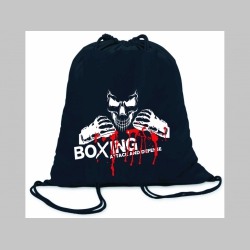 Boxing - Attack and Defense ľahké sťahovacie vrecko ( batôžtek / vak ) s čiernou šnúrkou, 100% bavlna 100 g/m2, rozmery cca. 37 x 41 cm