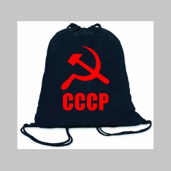 CCCP ľahké sťahovacie vrecko ( batôžtek / vak ) s čiernou šnúrkou, 100% bavlna 100 g/m2, rozmery cca. 37 x 41 cm