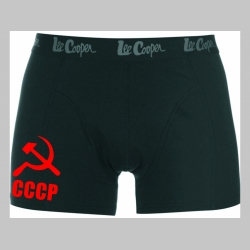 CCCP čierne trenírky BOXER s tlačeným logom,  top kvalita 95%bavlna 5%elastan