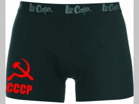 CCCP čierne trenírky BOXER s tlačeným logom,  top kvalita 95%bavlna 5%elastan