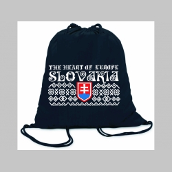 Slovakia - Slovensko olympijské vzory " Čičmany "  ľahké sťahovacie vrecko ( batôžtek / vak ) s čiernou šnúrkou, 100% bavlna 100 g/m2, rozmery cca. 37 x 41 cm