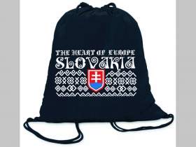 Slovakia - Slovensko olympijské vzory " Čičmany "  ľahké sťahovacie vrecko ( batôžtek / vak ) s čiernou šnúrkou, 100% bavlna 100 g/m2, rozmery cca. 37 x 41 cm