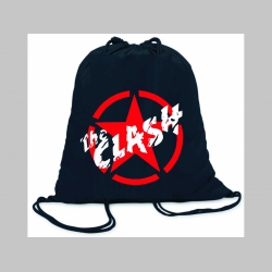 The Clash ľahké sťahovacie vrecko ( batôžtek / vak ) s čiernou šnúrkou, 100% bavlna 100 g/m2, rozmery cca. 37 x 41 cm