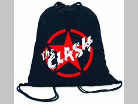 The Clash ľahké sťahovacie vrecko ( batôžtek / vak ) s čiernou šnúrkou, 100% bavlna 100 g/m2, rozmery cca. 37 x 41 cm