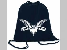 Cock Sparrer ľahké sťahovacie vrecko ( batôžtek / vak ) s čiernou šnúrkou, 100% bavlna 100 g/m2, rozmery cca. 37 x 41 cm