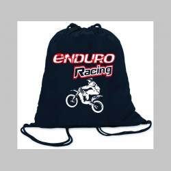 Enduro Racing ľahké sťahovacie vrecko ( batôžtek / vak ) s čiernou šnúrkou, 100% bavlna 100 g/m2, rozmery cca. 37 x 41 cm
