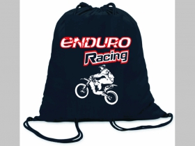 Enduro Racing ľahké sťahovacie vrecko ( batôžtek / vak ) s čiernou šnúrkou, 100% bavlna 100 g/m2, rozmery cca. 37 x 41 cm