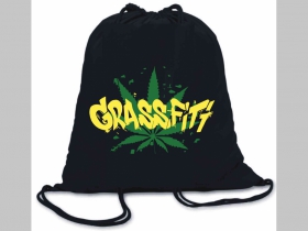 Grassfiti ľahké sťahovacie vrecko ( batôžtek / vak ) s čiernou šnúrkou, 100% bavlna 100 g/m2, rozmery cca. 37 x 41 cm