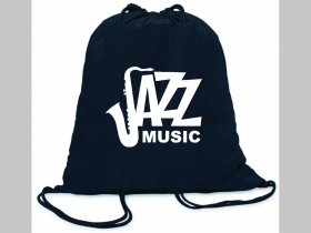 Jazz Music ľahké sťahovacie vrecko ( batôžtek / vak ) s čiernou šnúrkou, 100% bavlna 100 g/m2, rozmery cca. 37 x 41 cm