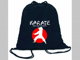 Karate ľahké sťahovacie vrecko ( batôžtek / vak ) s čiernou šnúrkou, 100% bavlna 100 g/m2, rozmery cca. 37 x 41 cm