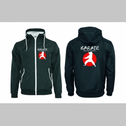 Karate - Sport and Philosophy   šuštiaková bunda čierna materiál povrch:100% nylon, podšívka: 100% polyester, pohodlná,vode a vetru odolná