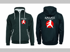 Karate - Sport and Philosophy   šuštiaková bunda čierna materiál povrch:100% nylon, podšívka: 100% polyester, pohodlná,vode a vetru odolná