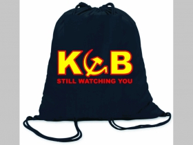 KGB Still Watching You ľahké sťahovacie vrecko ( batôžtek / vak ) s čiernou šnúrkou, 100% bavlna 100 g/m2, rozmery cca. 37 x 41 cm