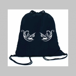 Swallows - Tattoo lastovičky ľahké sťahovacie vrecko ( batôžtek / vak ) s čiernou šnúrkou, 100% bavlna 100 g/m2, rozmery cca. 37 x 41 cm