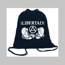 Libertad! ľahké sťahovacie vrecko ( batôžtek / vak ) s čiernou šnúrkou, 100% bavlna 100 g/m2, rozmery cca. 37 x 41 cm