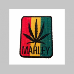 Bob Marley - Ganja - tráva, nažehľovacia vyšívaná nášivka (možnosť nažehliť alebo našiť na odev)  rozmery: 7,5x5,5cm