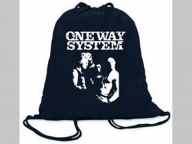 One way System ľahké sťahovacie vrecko ( batôžtek / vak ) s čiernou šnúrkou, 100% bavlna 100 g/m2, rozmery cca. 37 x 41 cm