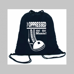 The Oppressed ľahké sťahovacie vrecko ( batôžtek / vak ) s čiernou šnúrkou, 100% bavlna 100 g/m2, rozmery cca. 37 x 41 cm