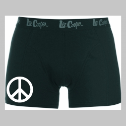 Peace čierne trenírky BOXER s tlačeným logom, top kvalita 95%bavlna 5%elastan