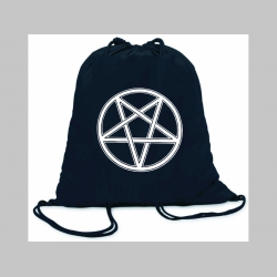 Pentagram ľahké sťahovacie vrecko ( batôžtek / vak ) s čiernou šnúrkou, 100% bavlna 100 g/m2, rozmery cca. 37 x 41 cm