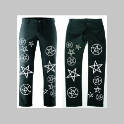 Pentagramy - Nohavice " ROCK " s motívom Pánske aj dámske, farba: čierna, stredne hrubý materiál 250g/m2 100%bavlna