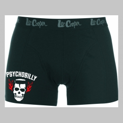 Psychobilly čierne trenírky BOXER s tlačeným logom, top kvalita 95%bavlna 5%elastan