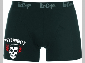 Psychobilly čierne trenírky BOXER s tlačeným logom, top kvalita 95%bavlna 5%elastan