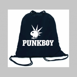 Punkboy ľahké sťahovacie vrecko ( batôžtek / vak ) s čiernou šnúrkou, 100% bavlna 100 g/m2, rozmery cca. 37 x 41 cm