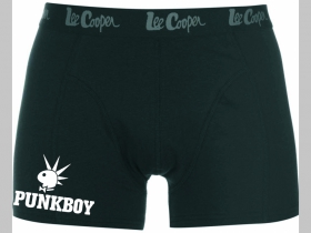 Punkboy čierne trenírky BOXER s tlačeným logom, top kvalita 95%bavlna 5%elastan