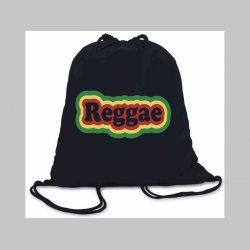 Reggae ľahké sťahovacie vrecko ( batôžtek / vak ) s čiernou šnúrkou, 100% bavlna 100 g/m2, rozmery cca. 37 x 41 cm