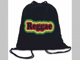 Reggae ľahké sťahovacie vrecko ( batôžtek / vak ) s čiernou šnúrkou, 100% bavlna 100 g/m2, rozmery cca. 37 x 41 cm