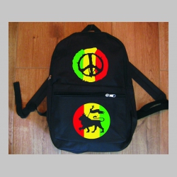 Rasta Peace - Rasta Reggae jednoduchý ľahký ruksak, rozmery pri plnom obsahu cca: 40x27x10cm materiál 100%polyester