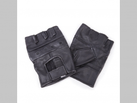 Rukavice " bez prstov " kožené čierne, zapínanie na suchý zips   materiál 100% koža