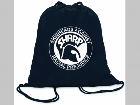 Sharp Skinheads - ľahké sťahovacie vrecko ( batôžtek / vak ) s čiernou šnúrkou, 100% bavlna 100 g/m2, rozmery cca. 37 x 41 cm
