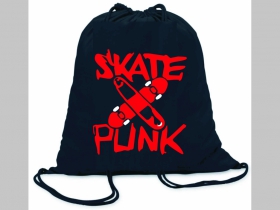 Skate Punk ľahké sťahovacie vrecko ( batôžtek / vak ) s čiernou šnúrkou, 100% bavlna 100 g/m2, rozmery cca. 37 x 41 cm