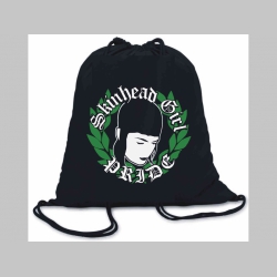 Skinhead girl Pride ľahké sťahovacie vrecko ( batôžtek / vak ) s čiernou šnúrkou, 100% bavlna 100 g/m2, rozmery cca. 37 x 41 cm