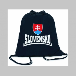 Slovensko  ľahké sťahovacie vrecko ( batoh / vak ) s čiernou šnúrkou, 100% bavlna 100 g/m2, rozmery cca. 37 x 41 cm