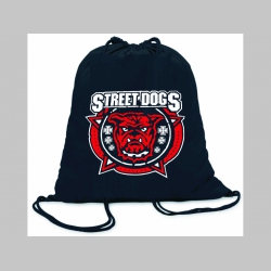 Street Dogs ľahké sťahovacie vrecko ( batôžtek / vak ) s čiernou šnúrkou, 100% bavlna 100 g/m2, rozmery cca. 37 x 41 cm