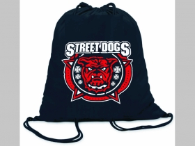 Street Dogs ľahké sťahovacie vrecko ( batôžtek / vak ) s čiernou šnúrkou, 100% bavlna 100 g/m2, rozmery cca. 37 x 41 cm