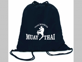 Thaiboxing - Muay Thai  - ľahké sťahovacie vrecko ( batôžtek / vak ) s čiernou šnúrkou, 100% bavlna 100 g/m2, rozmery cca. 37 x 41 cm