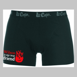 Wilson is my true Friend čierne trenírky BOXER s tlačeným logom, top kvalita 95%bavlna 5%elastan